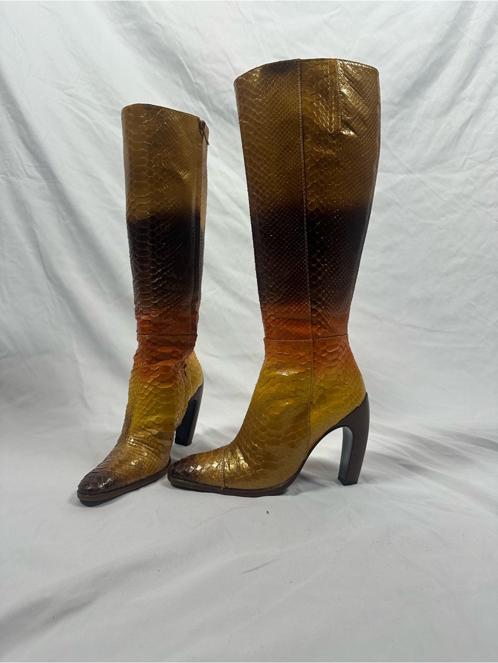 Vintage Fendi Python Western Boots